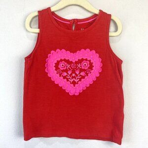 Mini Boden Red Heart Applique Tank 4-5